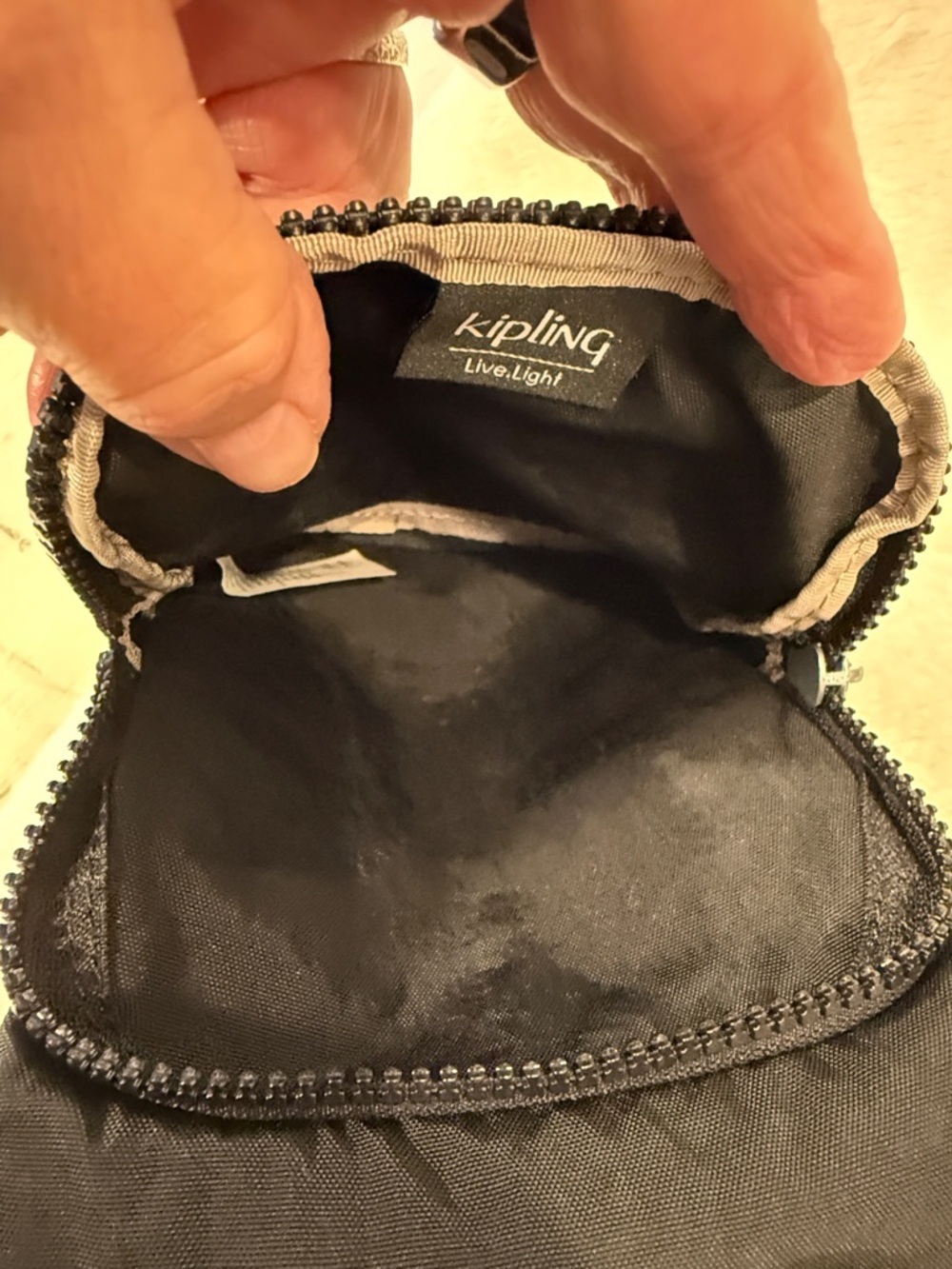 Kipling Black Nylon Crossbody Bag Small Travel Organizer Zip Pockets - Picture 11 of 15